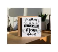 Hippowarehouse Everything Tastes Better When Mama Makes It for Mothers Day Personalised Card. 15cm x 15cm with envelope for him for her Funny Cards for Men and Women Blank inside option