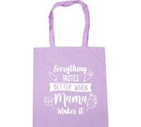 Hippowarehouse Everything Tastes Better When Mama Makes It for Mothers Day Tote Shopping Gym Beach Bag 42cm x38cm, 10 litres