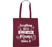 Hippowarehouse Everything Tastes Better When Mama Makes It for Mothers Day Tote Shopping Gym Beach Bag 42cm x38cm, 10 litres