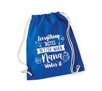 Hippowarehouse Everything Tastes Better When Nana Makes It Baking Lover Drawstring Cotton School Gym Bag 37cm x 46cm, 12 litres
