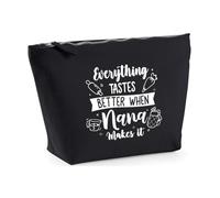 Hippowarehouse Everything Tastes Better When Nana Makes It Baking Lover Printed Make up Cosmetic wash Bag 18x19x9cm