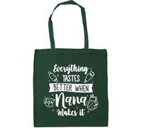 Hippowarehouse Everything Tastes Better When Nana Makes It Baking Lover Tote Shopping Gym Beach Bag 42cm x38cm, 10 litres