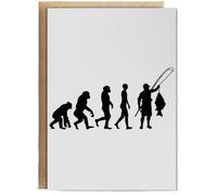 Hippowarehouse Evolution of Carp Fishing Birthday Card A5 Personalised with envelope for him for her Funny Cards for Men and Women Blank inside option