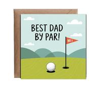 Hippowarehouse Fathers day best dad by par Personalised Card. 15cm x 15cm with envelope for him for her Funny Cards for Men and Women Blank inside option
