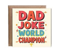 Hippowarehouse Fathers Day Dad Joke world champion Personalised Card. 15cm x 15cm with envelope for him for her Funny Cards for Men and Women Blank inside option