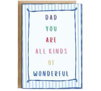 Hippowarehouse Fathers day dad you are all kinds of wonderful Personalised Card A6 with envelope for him for her Funny Cards for Men and Women Blank inside option