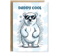 Hippowarehouse Father's Day Daddy Cool Personalised Card A5 with envelope for him for her Funny Cards for Men and Women Blank inside option