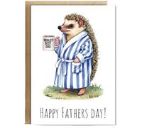 Hippowarehouse Fathers day Hedgehog Personalised Card A6 with envelope for him for her Funny Cards for Men and Women Blank inside option