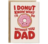 Hippowarehouse Father's day I donut know what i'd do without you Personalised Card A6 with envelope for him for her Funny Cards for Men and Women Blank inside option