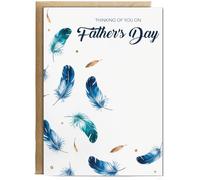 Hippowarehouse father's day thinking of you feathers Personalised Card A5 with envelope for him for her Funny Cards for Men and Women Blank inside option