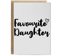 Hippowarehouse Favourite Daughter Birthday Card A5 Personalised with envelope for him for her Funny Cards for Men and Women Blank inside option