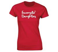 Hippowarehouse Favourite Daughter Womens Fitted Short Sleeve t-Shirt (Specific Size Guide in Description) Red