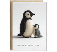 Hippowarehouse felt penguin and chick Fathers day Personalised Card A6 with envelope for him for her Funny Cards for Men and Women Blank inside option