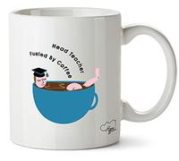 Hippowarehouse Female Head Teacher Fueled by Coffee Printed Mug Cup Ceramic 10oz