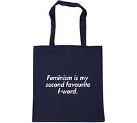 Hippowarehouse Feminism is my second favourite f-word Tote Shopping Gym Beach Bag 42cm x38cm, 10 litres