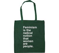 Hippowarehouse Feminism is the radical notion that women are people Tote Shopping Gym Beach Bag 42cm x38cm, 10 litres