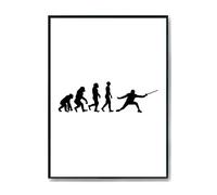 Hippowarehouse Fencer Evolution Printed Poster A4 Wall Art Design Classroom Room Gym Office Décor