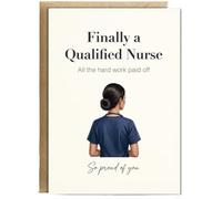 Hippowarehouse Finally a qualified nurse, all the hard work paid off Personalised Card A6 with envelope for him for her Funny Cards for Men and Women Blank inside option