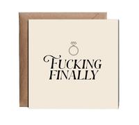 Hippowarehouse Finally engaged Personalised Card. 15cm x 15cm with envelope for him for her Funny Cards for Men and Women Blank inside option