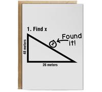 Hippowarehouse Find X - Maths joke Birthday Card A5 Personalised with envelope for him for her Funny Cards for Men and Women Blank inside option