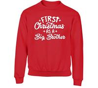 Hippowarehouse First christmas as a big brother kids children's unisex jumper sweatshirt pullover Red