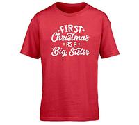 Hippowarehouse First Christmas as a Big Sister Kids Children's Short Sleeve t-Shirt Red