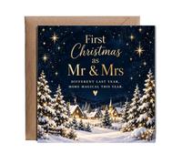 Hippowarehouse first Christmas as Mr and Mrs different last year, more magical Card - 15cm x 15cm with envelope for him for her Funny Cards for Mum Dad Sister Brother