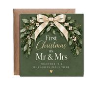 Hippowarehouse first Christmas as Mr and Mrs together is a wonderful place to be Card - 15cm x 15cm with envelope for him for her Funny Cards for Mum Dad Sister Brother