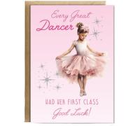 Hippowarehouse First Ever Dance Lesson Good Luck Card Every Great Dancer Had Her First Class Personalised Card A6 with envelope for him for her Funny Cards for Men and Women Blank inside option