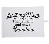 Hippowarehouse First My Mum Then a Friend and Now a Grandma Tea Towel Eco Printed Dish Cloth Kitchen accessory 50cmx70cm 100% Cotton