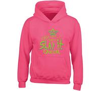 Hippowarehouse First Off, I Always Slay It, Queen. Kids Children's Unisex Hoodie Hooded top Fuchsia Pink