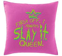 Hippowarehouse First Off, I Always Slay It, Queen. Printed bedroom accessory cushion cover case 41x41cm