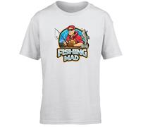 Hippowarehouse Fishing Mad Fishing Gift Kids Children's Short Sleeve t-Shirt White