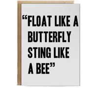Hippowarehouse Float Like A Butterfly Sting Like A Bee Personalised Card A6 with envelope for him for her Funny Cards for Men and Women Blank inside option