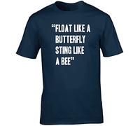 Hippowarehouse Float Like A Butterfly Sting Like A Bee Unisex Short Sleeve t-Shirt (Specific Size Guide in Description) Navy Blue