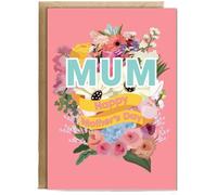 Hippowarehouse floral mother's day Birthday Card A5 Personalised with envelope for him for her Funny Cards for Men and Women Blank inside option