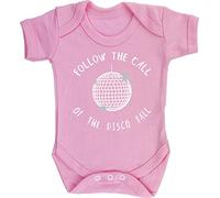 Hippowarehouse Follow The Call of The Disco Ball Baby Vest Bodysuit (Short Sleeve) Boys Girls Light Pink