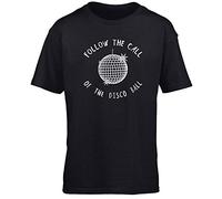 Hippowarehouse Follow The Call of The Disco Ball Kids Children's Short Sleeve t-Shirt Black