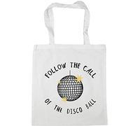 Hippowarehouse Follow The Call Of The Disco Ball Tote Shopping Gym Beach Bag 42cm x38cm, 10 litres