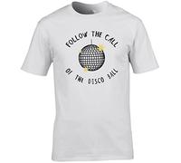 Hippowarehouse Follow The Call of The Disco Ball Unisex Short Sleeve t-Shirt (Specific Size Guide in Description) White