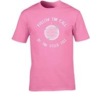 Hippowarehouse Follow The Call of The Disco Ball Unisex Short Sleeve t-Shirt (Specific Size Guide in Description) Pink
