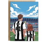 Hippowarehouse football black and white striped number one dad and daughter Personalised Card A6 with envelope for him for her Funny Cards for Men and Women Blank inside option