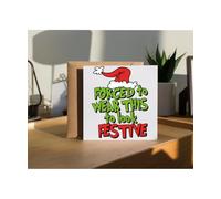 Hippowarehouse Forced to Wear This to Look Festive Funny Xmas for Grumpy Christmas Lovers Personalised Card. 15cm x 15cm with envelope for him for her Funny Cards for Men and Women Blank inside option