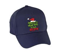 Hippowarehouse Forced to Wear This to Look Festive Funny Xmas for Grumpy Christmas Lovers Premium Printed 5 Panel Baseball Cap hat OneSize Adults Navy