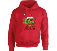 Hippowarehouse Forced to Wear This to Look Festive Funny Xmas for Grumpy Christmas Lovers unisex Hoodie hooded top Large adult Red