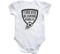 Hippowarehouse Forever Blowing Bubbles Baby Vest Bodysuit (Short Sleeve) Boys Girls White
