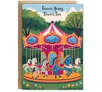 Hippowarehouse Forever Young Forever Fun Birthday Card A5 Personalised with envelope for him for her Funny Cards for Men and Women Blank inside option