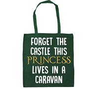 Hippowarehouse Forget the castle this princess lives in a caravan Tote Shopping Gym Beach Bag 42cm x38cm, 10 litres