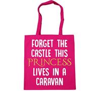 Hippowarehouse Forget the castle this princess lives in a caravan Tote Shopping Gym Beach Bag 42cm x38cm, 10 litres