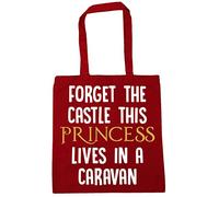 Hippowarehouse Forget the castle this princess lives in a caravan Tote Shopping Gym Beach Bag 42cm x38cm, 10 litres